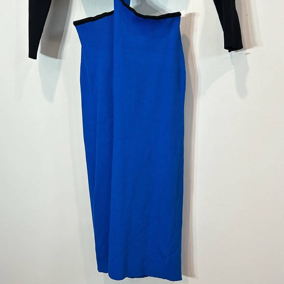 Gabrielle Union Cutout Sweater Dress Size XL Long Sleeve color-block midi new - Picture 4 of 7